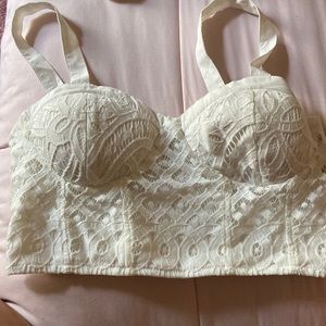 White bustier tank top, Never worn, Good condition